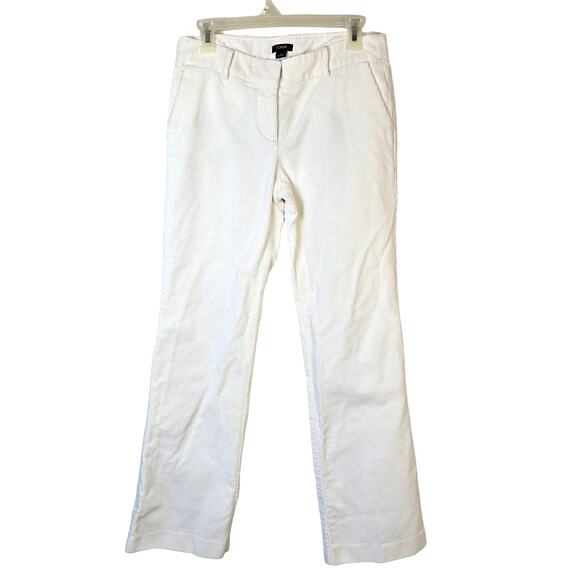 Vintage J Crew Corduroy Pants Women's 4 White Low Fit Flare Y2K Academia READ - Picture 1 of 14